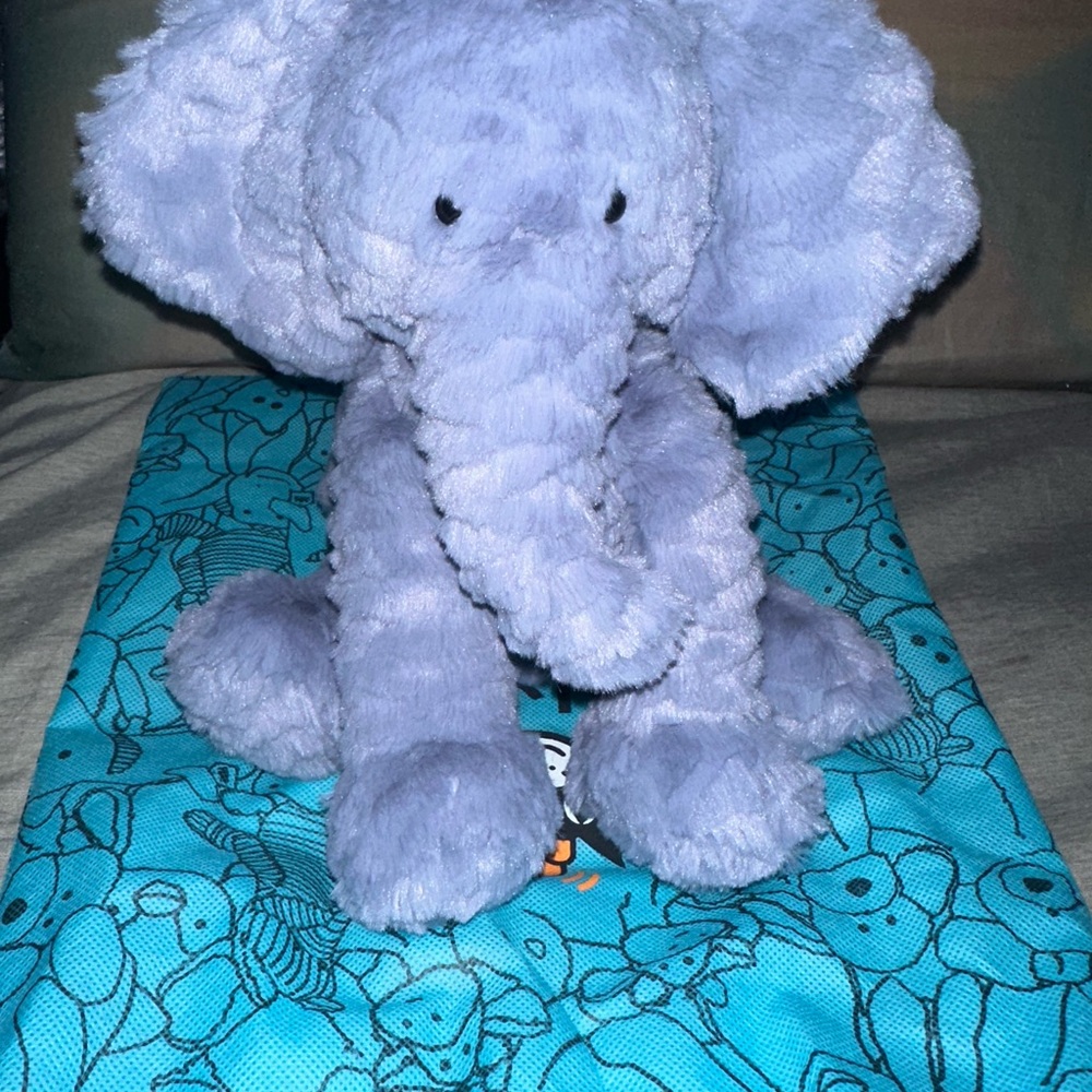 Jellycat Fuddlewuddle Elephant in Light Blue and Gray